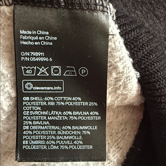 H&M Collar Sweater Mens medium Black Shawl Collared Long Sleeve Pullover - Picture 6 of 6